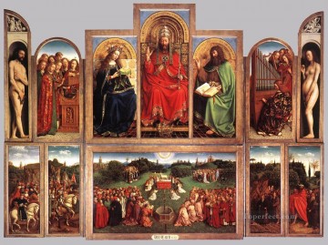  Piece Painting - The Ghent Altarpiece wings open Renaissance Jan van Eyck